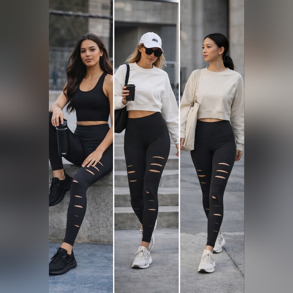 ALO Yoga Black Cut-Out Leggings